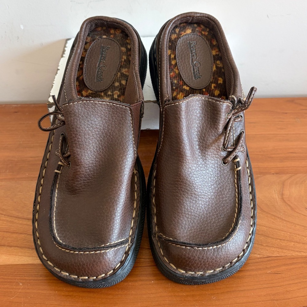 Beaver Creek‎ Kids Brown Slip On Mules Clogs Shoes ECC848 Size 3.5 M